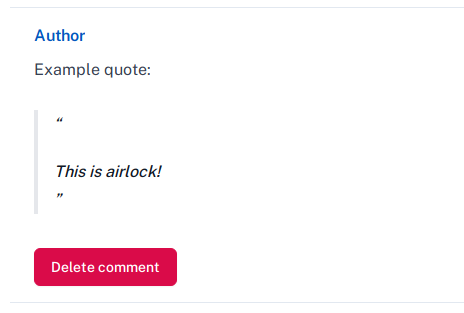 Rendered block quote tag