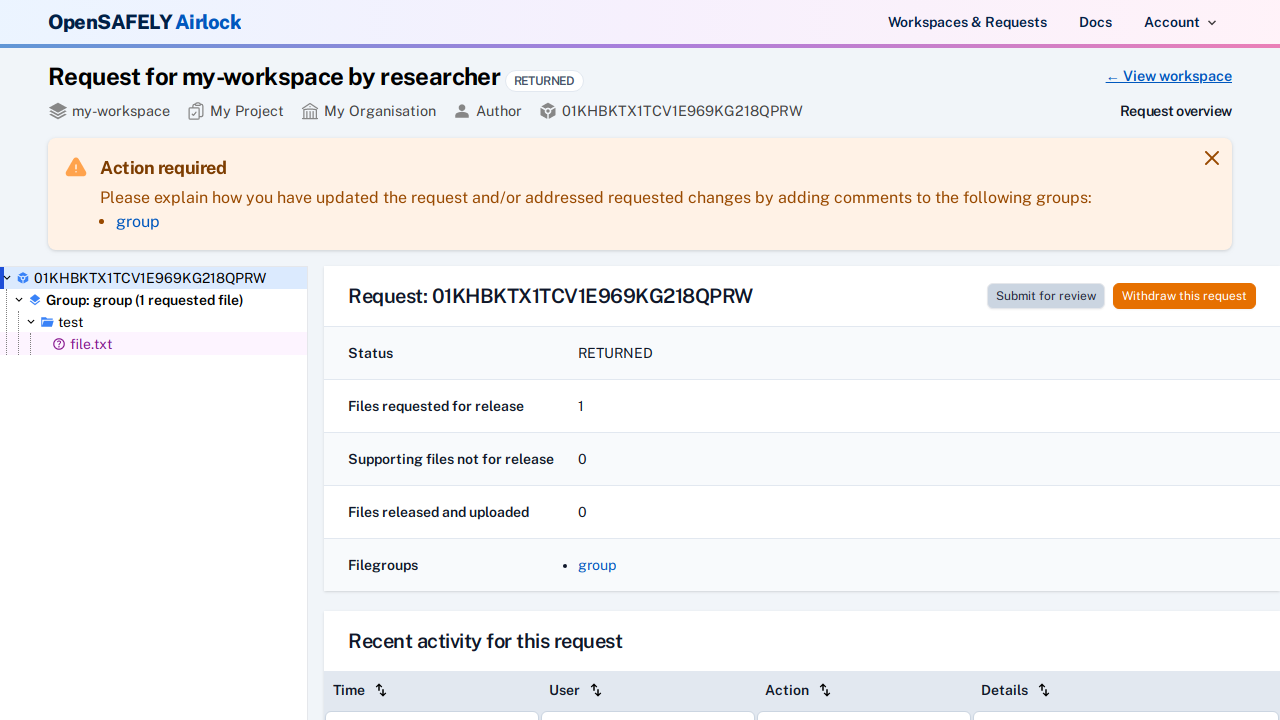 Withdraw request button